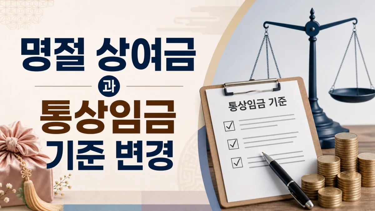 통상임금 판단 기준 변경과 상여금 취급 안내