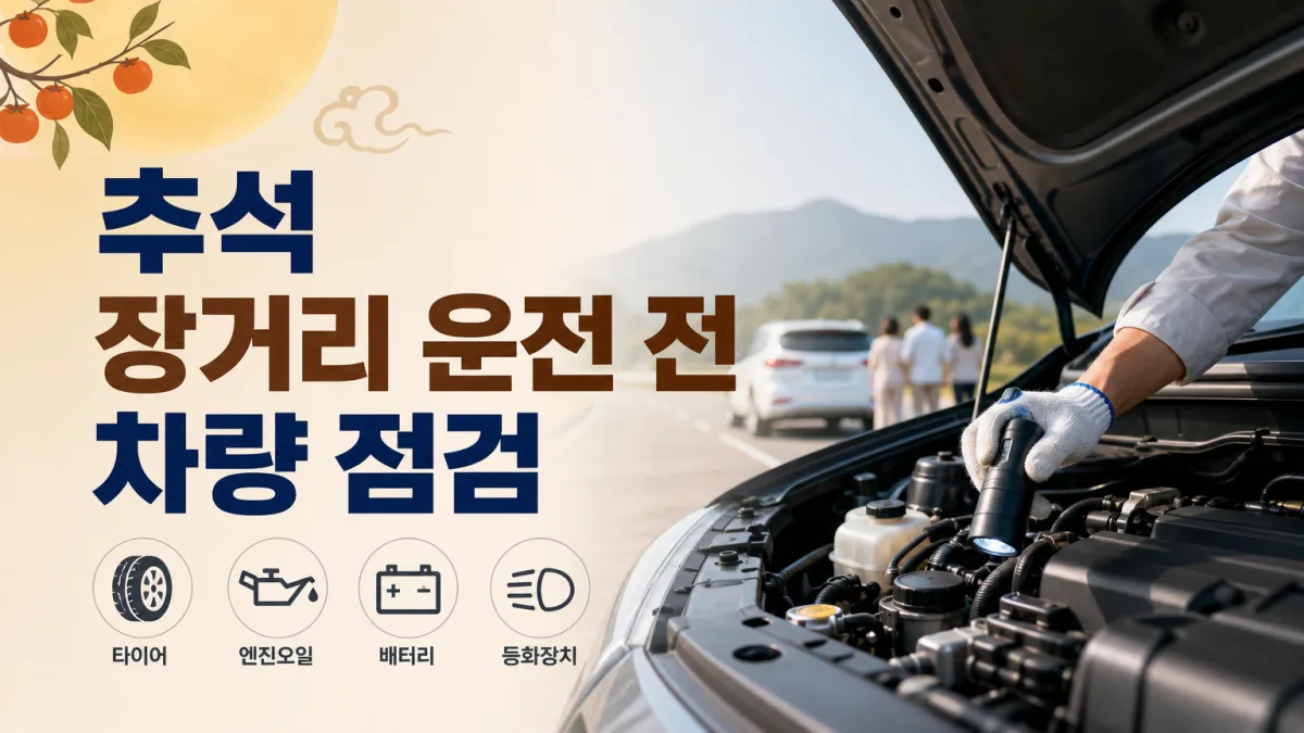 추석 장거리 운전 전 차량 점검 항목 안내