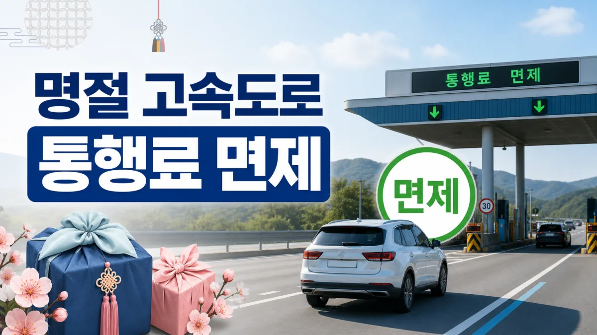 명절 고속도로 통행료 면제 적용 방식 안내