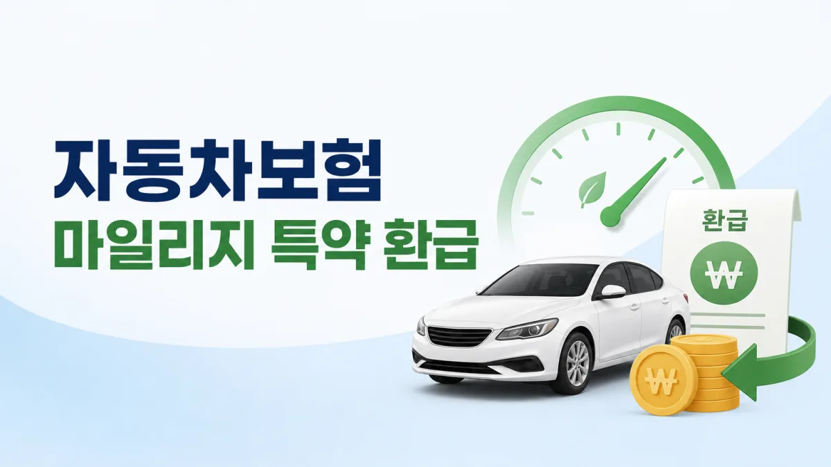 자동차보험 마일리지 특약 환급 신청 안내