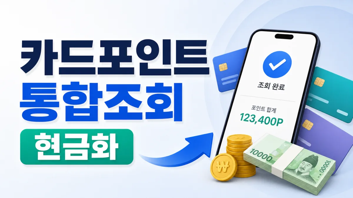 카드포인트 통합조회로 현금 전환하는 방법
